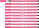 Stabilo Pen 68 – Premium-Filzstift – Pink – Box mit 10 Stück