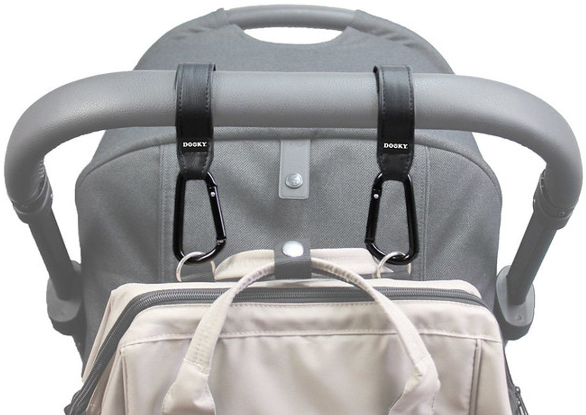 Dooky Buggy Kinderwagenhaken klein 2 Stück - schwarz