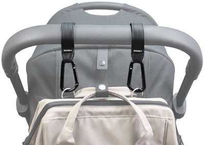 Dooky Buggy Kinderwagenhaken klein 2 Stück - schwarz