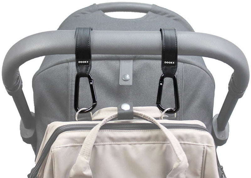 Dooky Buggy Kinderwagenhaken klein 2 Stück - schwarz