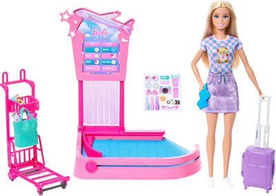Barbie „Malibu“ Reisepuppe – Spielset mit Gepäckgürtel und Zubehör