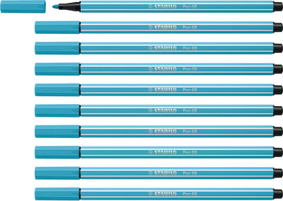 Stabilo Pen 68 – Premium-Filzstift – Azurblau – Box mit 10 Stück