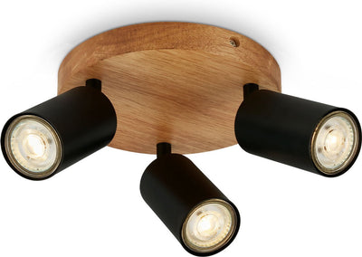 Briloner - Vintage Aufbaustrahler - Drehbarer Stabstrahler - Deckenstrahler mit 3 Lichtpunkten - GU10-Fassung - 19cm