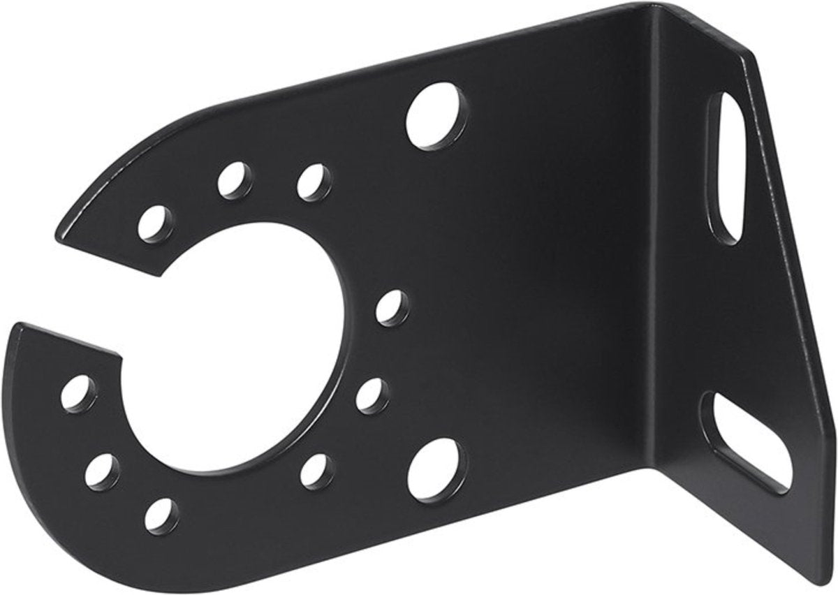 Proplus abgewinkelter Steckdosenhalter - Metall - 8 x 5 cm - Schwarz - für 7- und 13-polige Steckdosen