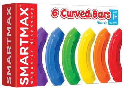 Smartmax Erweiterungsset – 6 gebogene Magnetstäbe – Erweiterungsset für Konstruktionsspielzeug – Lernspielzeug – ab 1 Jahr