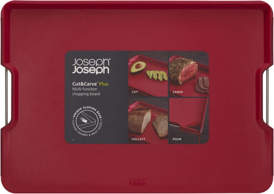 Joseph Joseph Schneidebrett, extra groß, doppelseitig, rot - | Cut Carve Plus