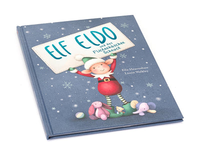 Jellycat Kinderbuch Elf Eldo und das Flickenhazen-Schnuck-Abenteuer.