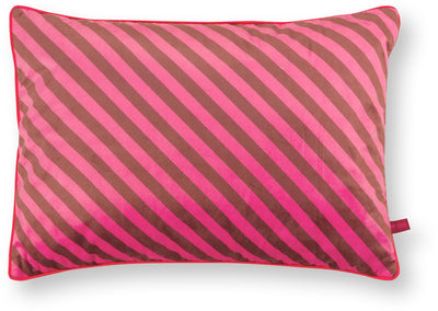 Pip Studio Dekokissen Block Stripes – Kissen für das Wohnzimmer – Rosa – 35 x 50 cm