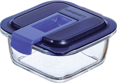 Luminarc Easy Box – Frischhaltedose – quadratisch – transparent und blau – 38 cl