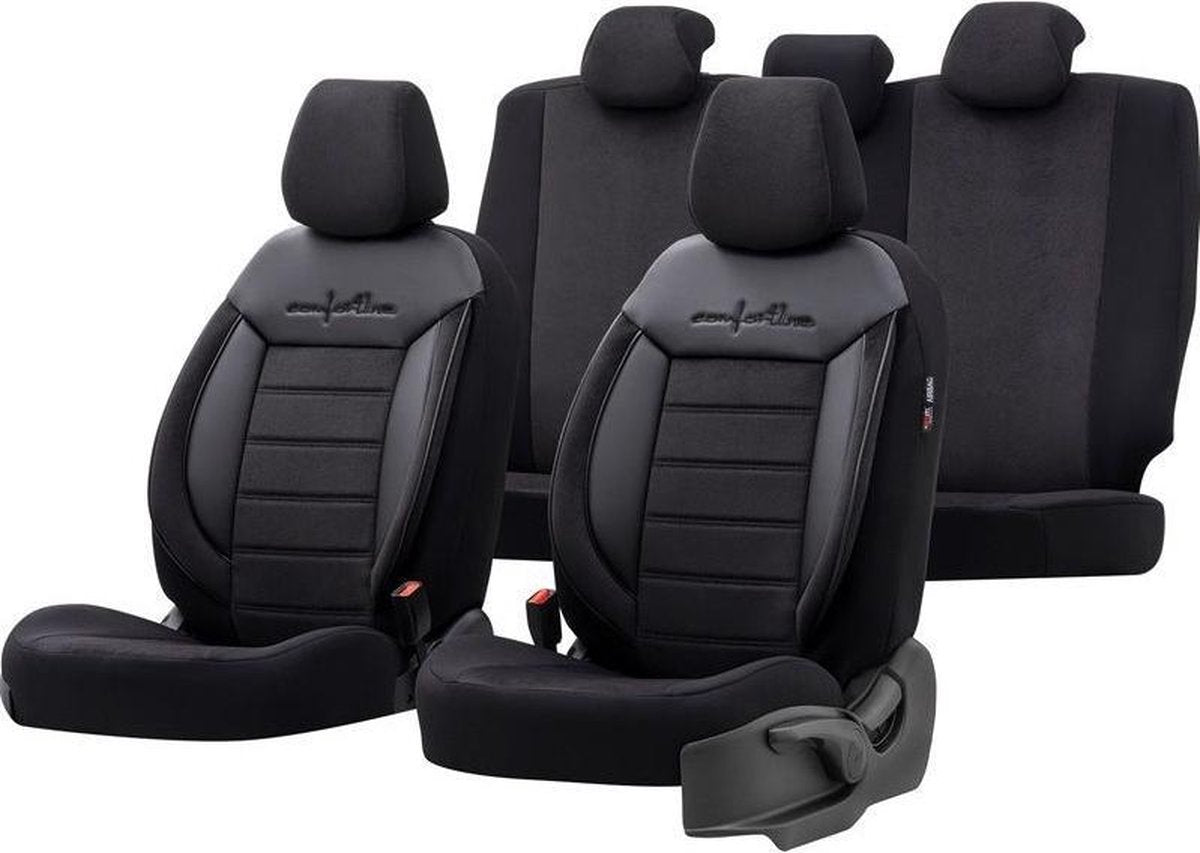 Otom Comfortline Sitzbezugset - Leder Textil - 11-teilig - Schwarz