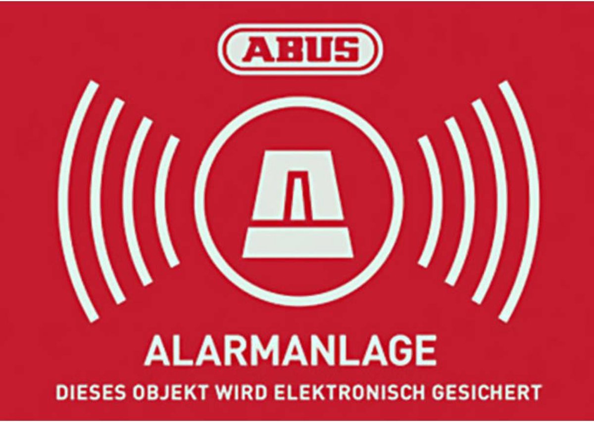 Abus au1423 Warnaufkleber Alarmanlage Sprache Deutsch (B x H) 74 mm x 52,5 mm
