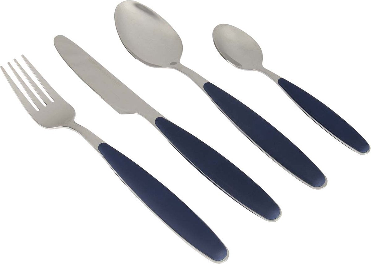 Gimex Besteck – Marineblau – Soft-Touch-Griff – 16-teilig