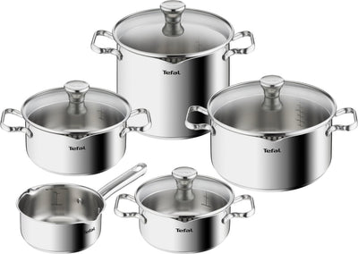 Tefal Duetto - Pfannenset - 5-teilig - inklusive Deckel - Induktion - Edelstahl