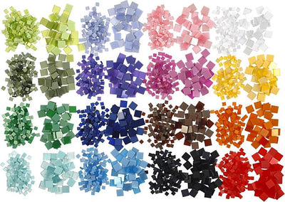 Creativ Company Minimosaik, Maße 5x5+10x10 mm, Stärke 2 mm, 32x25 g 1 Karton