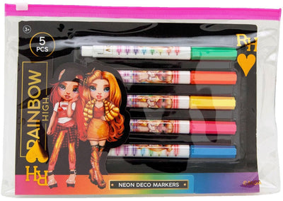 Regenbogen hoher Regenbogen hoher Neon Filz -Tip -Stifte, 5st.