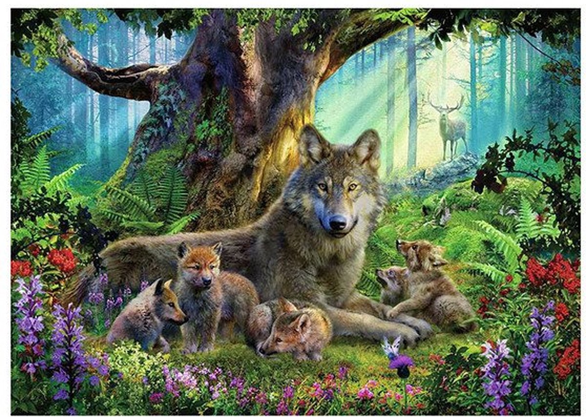 Ravensburger Jigsaw Puzzle Familie Wolf im Wald, 1000st.