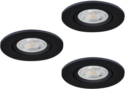 Eglo Barranco Einbaustrahler - Badezimmer - GU10 - ø 8,4 cm - Schwarz - 3er-Set