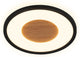 Briloner Sufit Wood - LED Deckenlampe - Deckenlampe mit Holzdekor - mit indirektem Licht - warmweißes Licht - ø29 x 3 cm - Schwarz