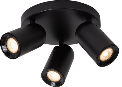 Lucide Punch - Deckenstrahler (Deckenleuchte) - ø 21 cm - 3xGU10 - Schwarz