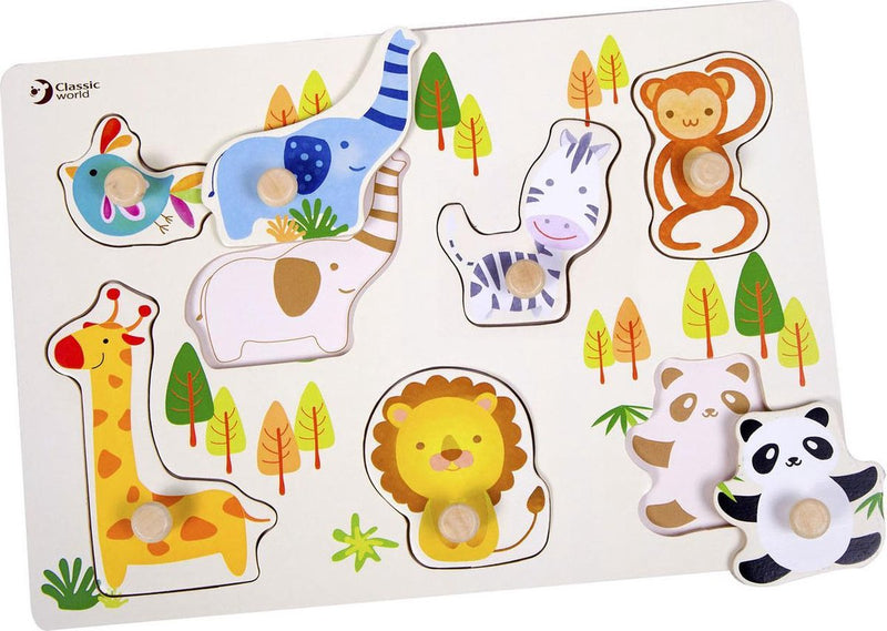 Klassische Welt Welt Holz Nick Puzzle Wildtiere, 7st.