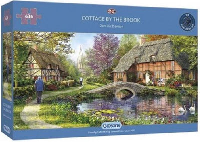 Gibsons – Cottage by the Brook (von Dominic Davison) – 636 Teile 69×32cm (B×H) – Puzzle für Erwachsene
