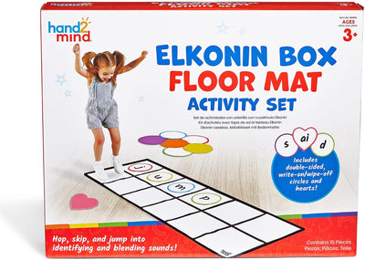 Lernressourcen: Elkonin Box-Bodenmatten-Aktivitätsset – aktives Lesen und Phonetikspiel für Kinder im Vorschulalter – 3+