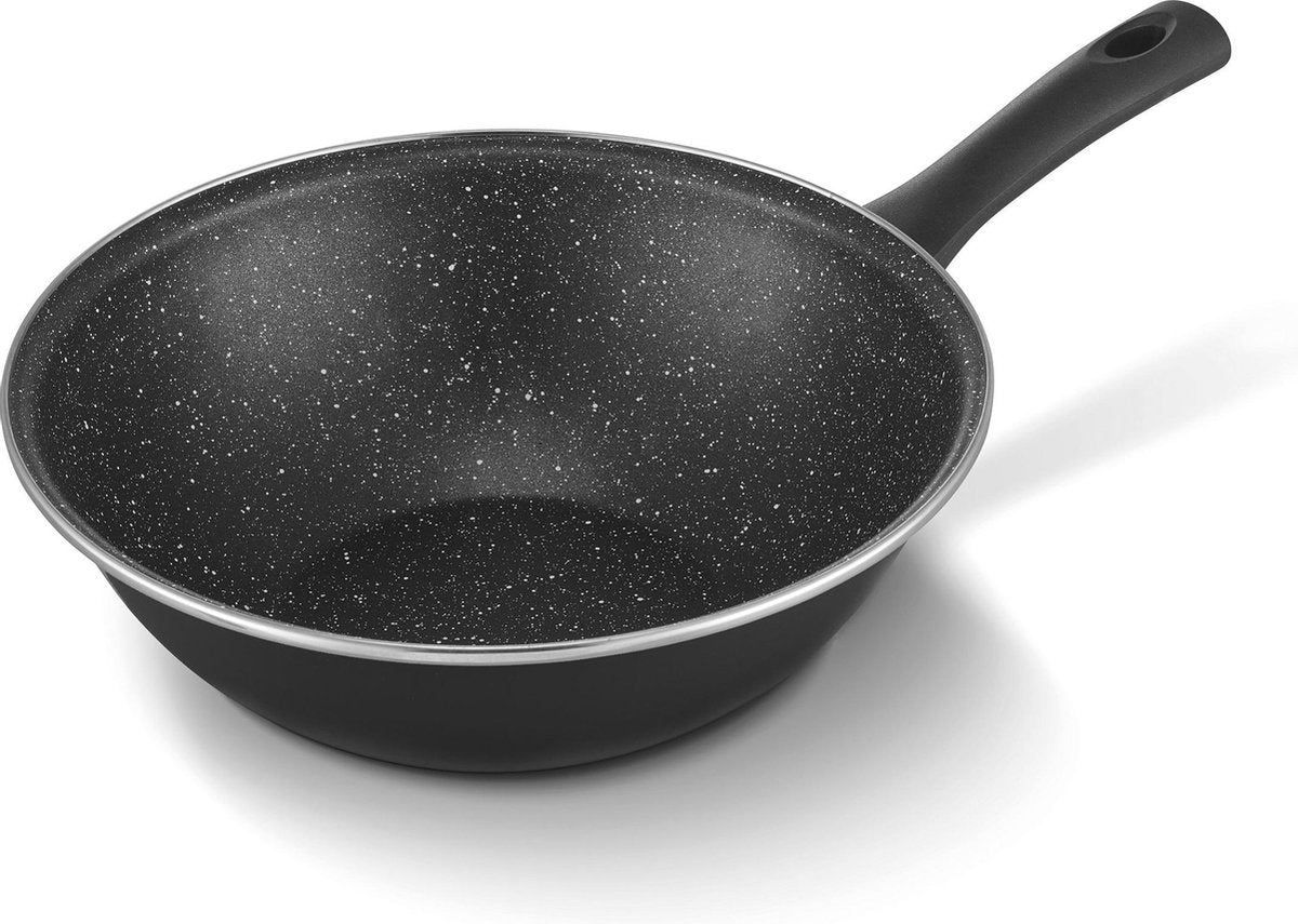 Brabantia Living Non Stick – Wokpfanne – ø 28 cm – Aluminium – doppelte Antihaftbeschichtung – induktionsgeeignet – schwarz