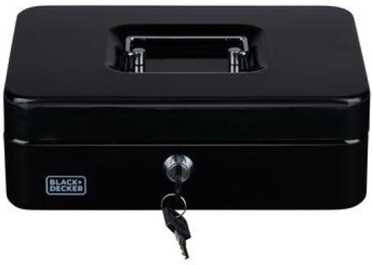 Black+Decker Black Decker Geldkassette – Tresor mit 2 Schlüsseln – Stahl – 25 x 18 x 9 cm – Schwarz