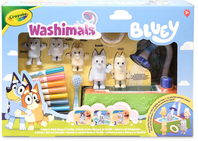 Crayola Washimals – Bluey – Hobbypaket – Bastelset mit Schwimmbad und 5 Welpen – Spielzeug und Geschenk für Kinder ab 3 Jahren