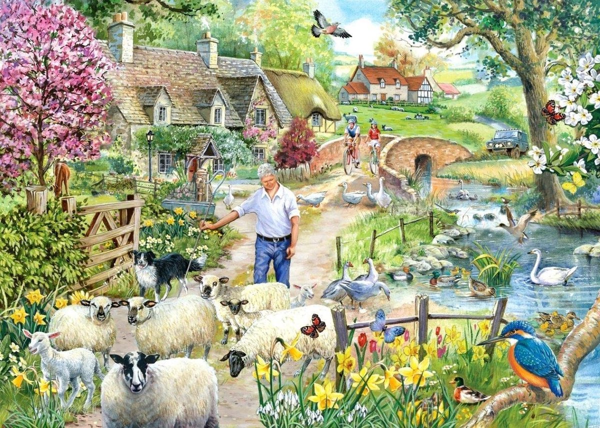 House of Puzzles Puzzle Hirtengasse 1000 Teile Landschaft.