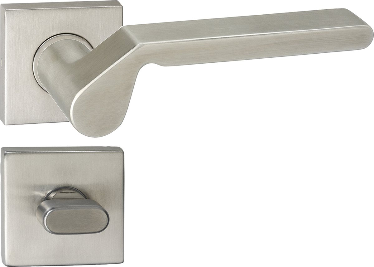 Impresso Boston Hocker mit 2x Rosette WC quadratisch verdeckt Edelstahl