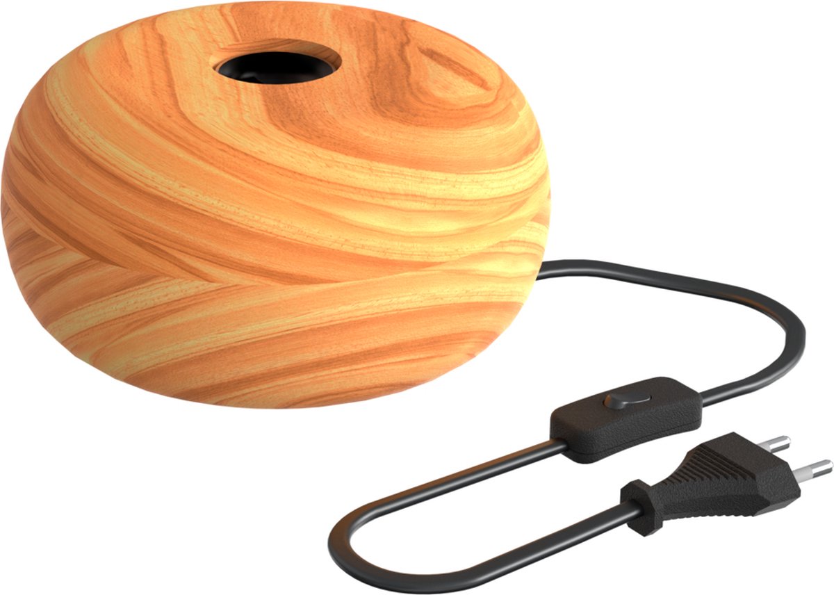 Calex Tischlampe rund - skandinavisch - E27-Fassung - FSC-Holz - exkl. Lichtquelle