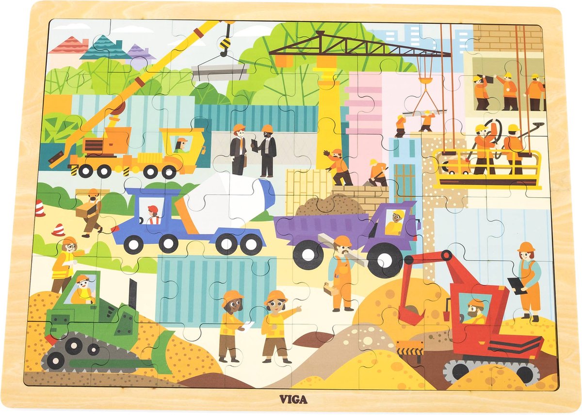 Viga - 48-teiliges Holzpuzzle - Stadt (3 Jahre+)