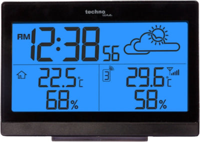 Technoline Wetterstation – ws 9252 – 140 x 100 x 47 mm – schwarz – mit 1 Außensensor 50 m – tl-ws9252