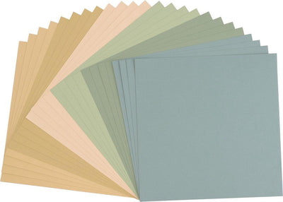 Florence Vaessen Creative Cardstock – Multipack Strand – 30,5 x 30,5 cm – 24 Blatt – Struktur – 216 g