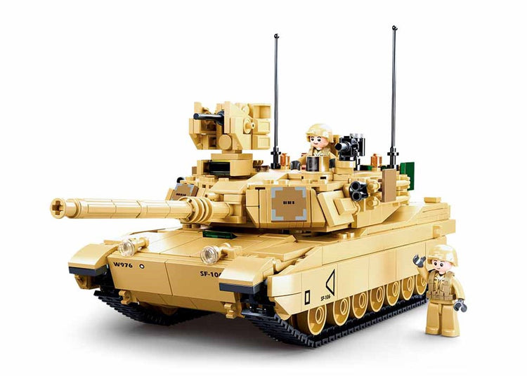 Sluban Modellsteine M1A2 SEP V2 Abrams Konstruktionsspielzeug für Kinder ab 6 Jahren – Konstruktionsspielzeug Modellbau – Baukasten mit 781 Bausteinen – M38-B0892
