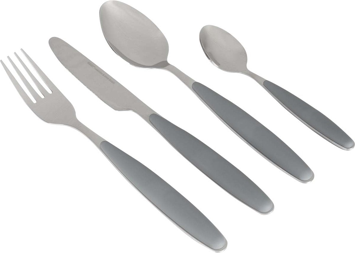 Gimex Besteck - Grau - Soft-Touch-Griff - 16-teilig