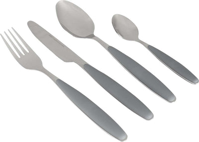 Gimex Besteck - Grau - Soft-Touch-Griff - 16-teilig