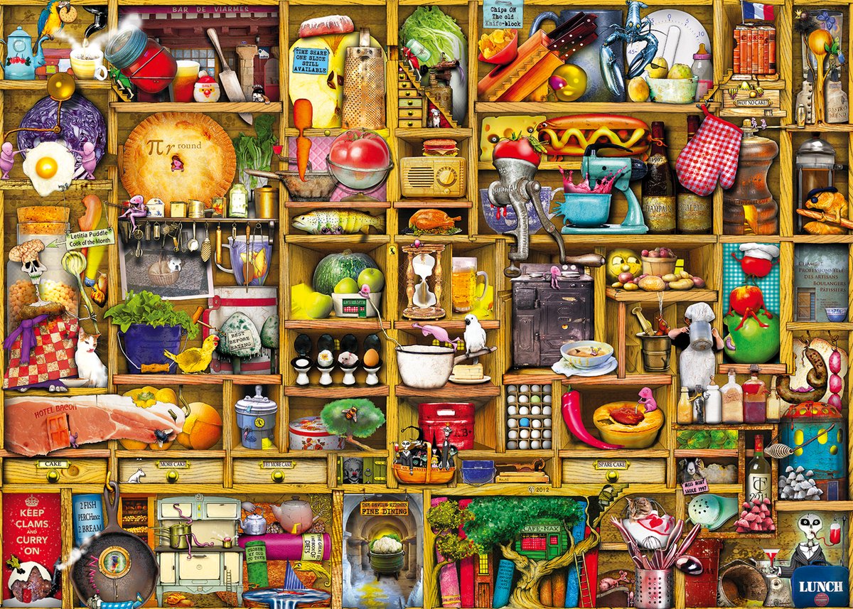 Ravensburger Puzzle Colin Thompson Kurioses Küchenregal 1000 Teile.