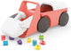 Chillafish Lauflernwagen 1 Jahr mit 10 Spielblöcken – rosa – Lauflernwagen für Jungen und Mädchen bis 3 Jahre – leichtes Spielzeug mit Baggersimulation und Stauraum – sehr stabil mit 4 Rädern – Modellblockie