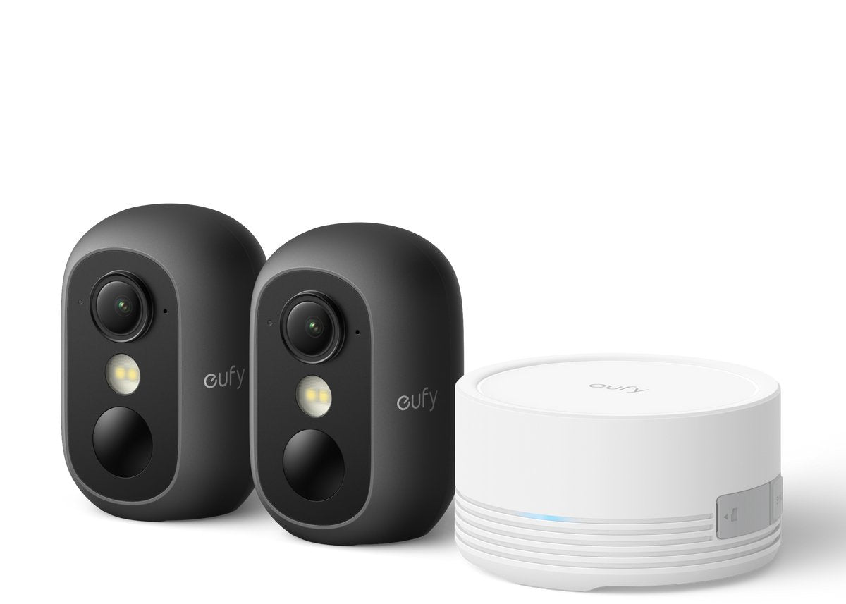 Eufy Sicherheitskamera C35 2-Kamera-Kit – Schwarz – kabellose Überwachungskamera für den Außen- und Innenbereich – magnetische Montage – Farb-Nachtsicht – lokale Speicherung – keine monatlichen Gebühren – IP67 – Gesichtserkennung