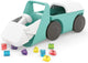 Chillafish Lauflernwagen 1 Jahr mit 10 Spielblöcken – blau grün – Lauflernwagen für Jungen und Mädchen bis 3 Jahre – leichtes Spielzeug mit Baggersimulation und Stauraum – sehr stabil mit 4 Rädern – Modellblockie