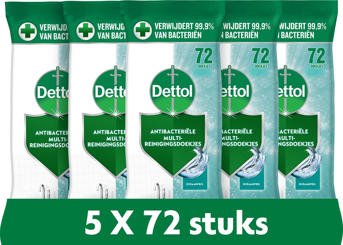 Dettol Ocean Wipes 72 Stück – 5 Stück – Vorteilspack