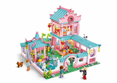 Sluban Girl's Dream Villa im chinesischen Stil 2 Konstruktionsspielzeug für Kinder ab 6 Jahren – Konstruktionsspielzeug Modellbau – Baukasten mit 959 Bausteinen – M38-B1116