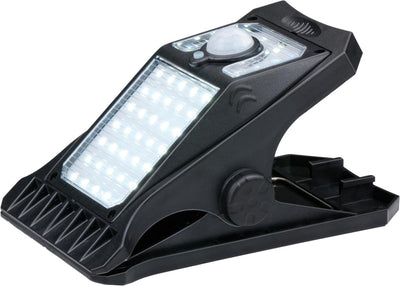 Grundig Solar-Gartenbeleuchtungsclip – Solarlampe mit Bewegungsmelder – Gartenstrahler mit kaltweißem Licht – 3 verschiedene Lichtmodi – LED-Außenbeleuchtung, Akkulaufzeit 6–8 Stunden