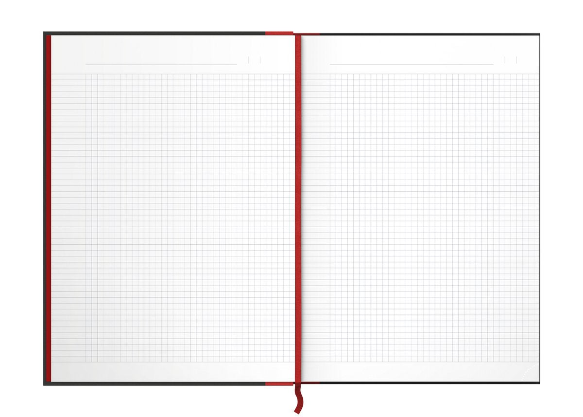 Oxford-Notizbuch mit gebundenem schwarzen und roten A4-Rautenmuster, 5 mm