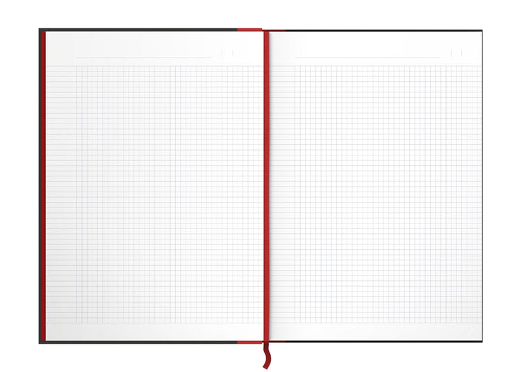 Oxford-Notizbuch mit gebundenem schwarzen und roten A4-Rautenmuster, 5 mm