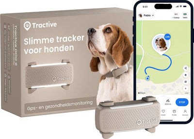 Tractive Dog 6 – Standort-Tracker mit GPS-Gesundheitsaktivitätsfunktionen – passend für die meisten Halsbänder – braun