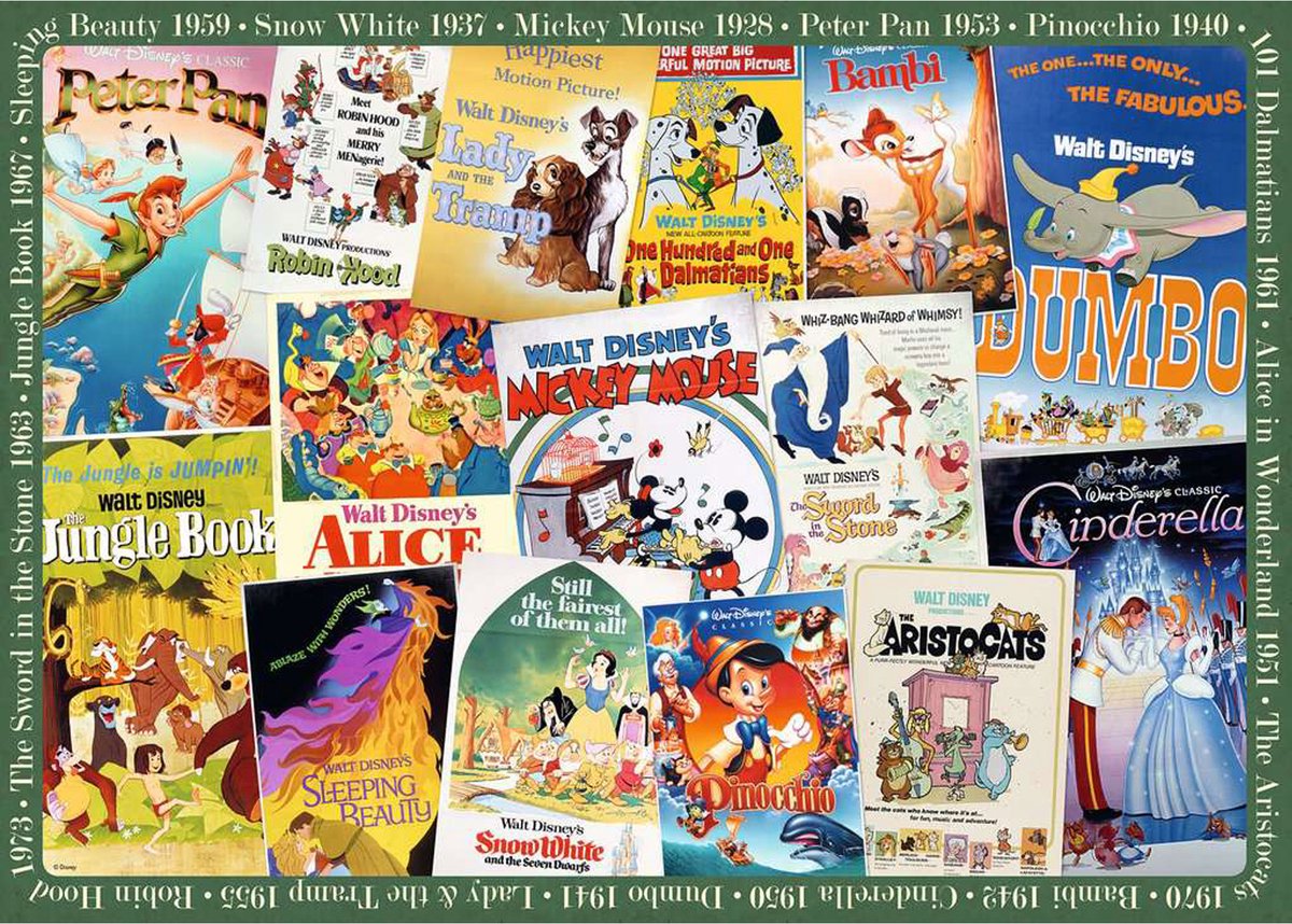 Ravensburger Puzzle Vintage-Poster Disney - 1000 Teile.
