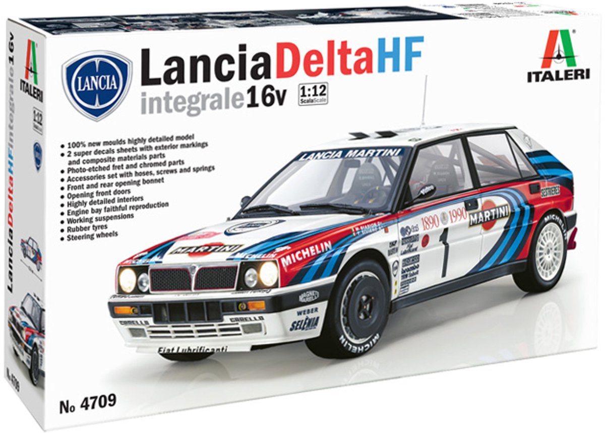 Italeri Modellbausatzauto – 4709 Lancia Delta HF Integrale 16 V Auto aus Kunststoff – 1:12 – Modellbau